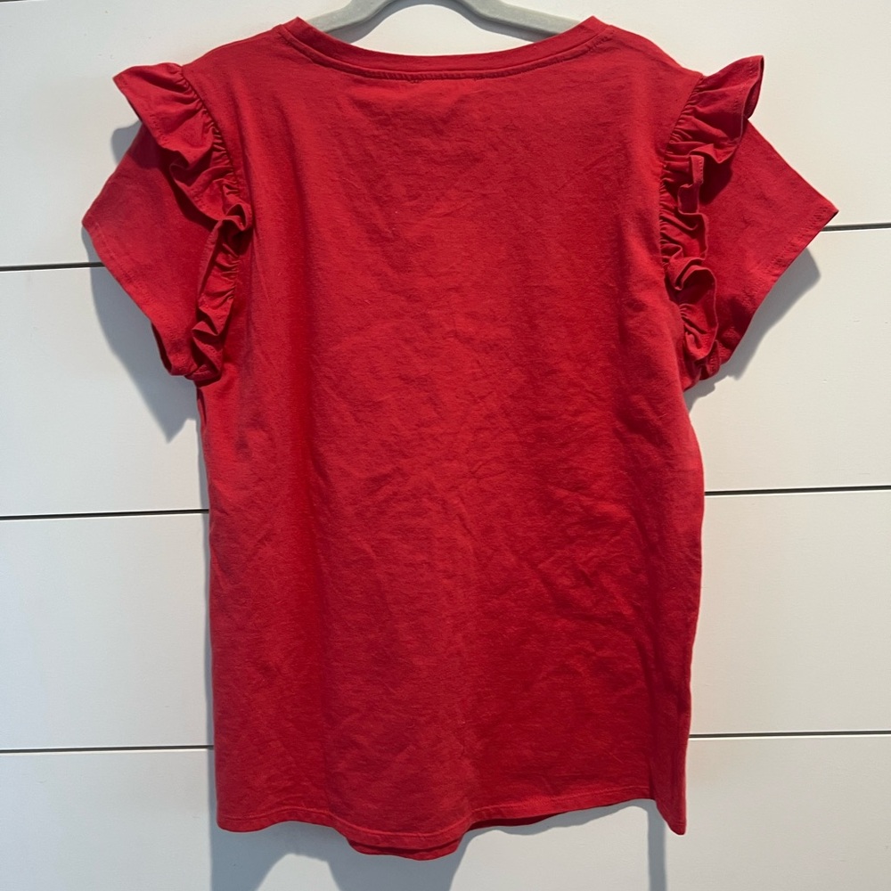 Sugarlips Red Ruffle Sleeve Top - Picture 5 of 6